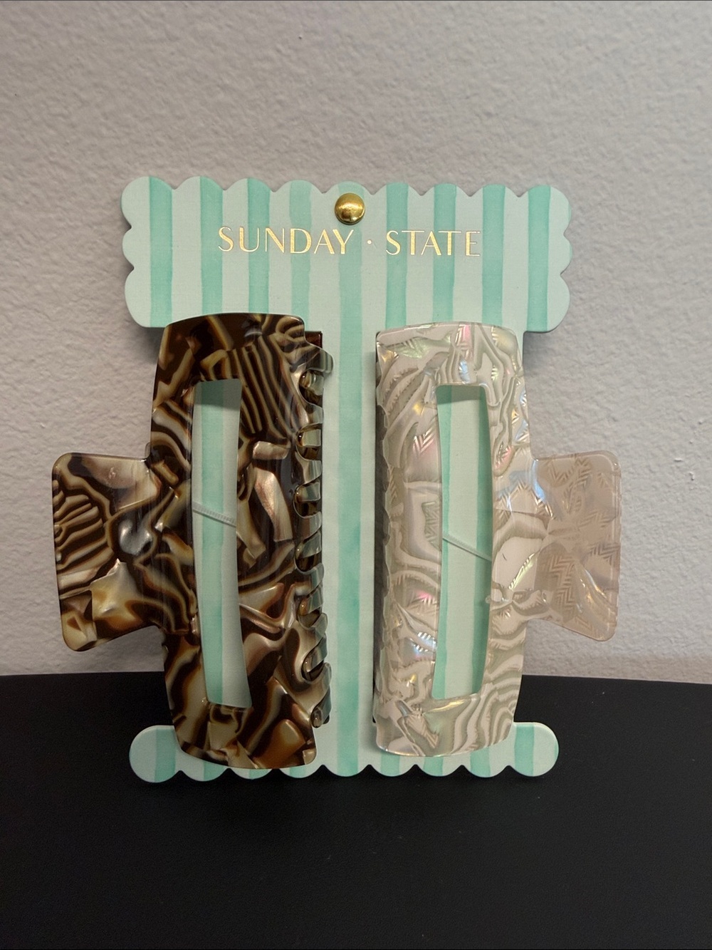 Sunday State | Neutral Iridescent Large Hair Clip Set 🤎